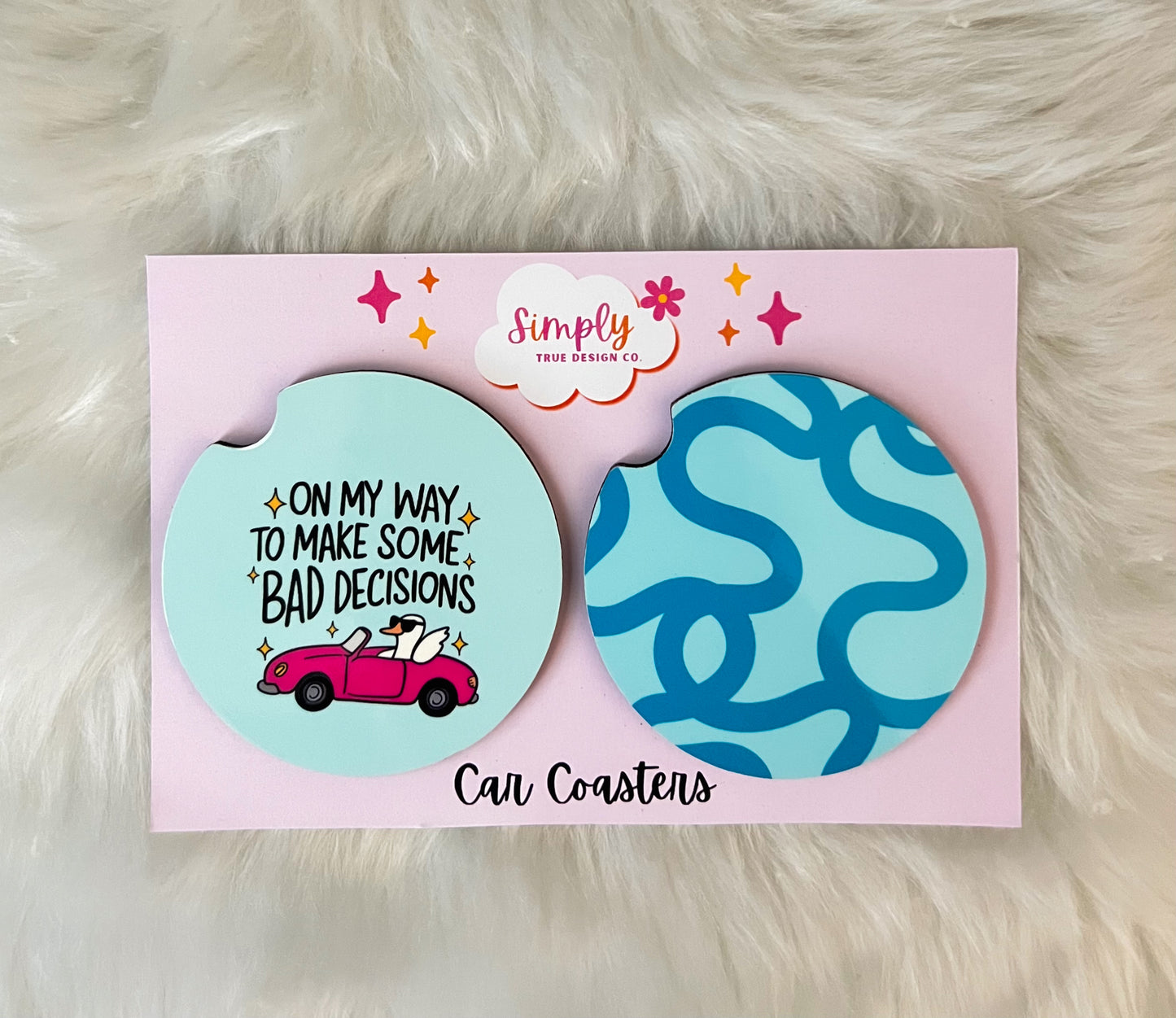 Bad Decisions Car Coaster Set