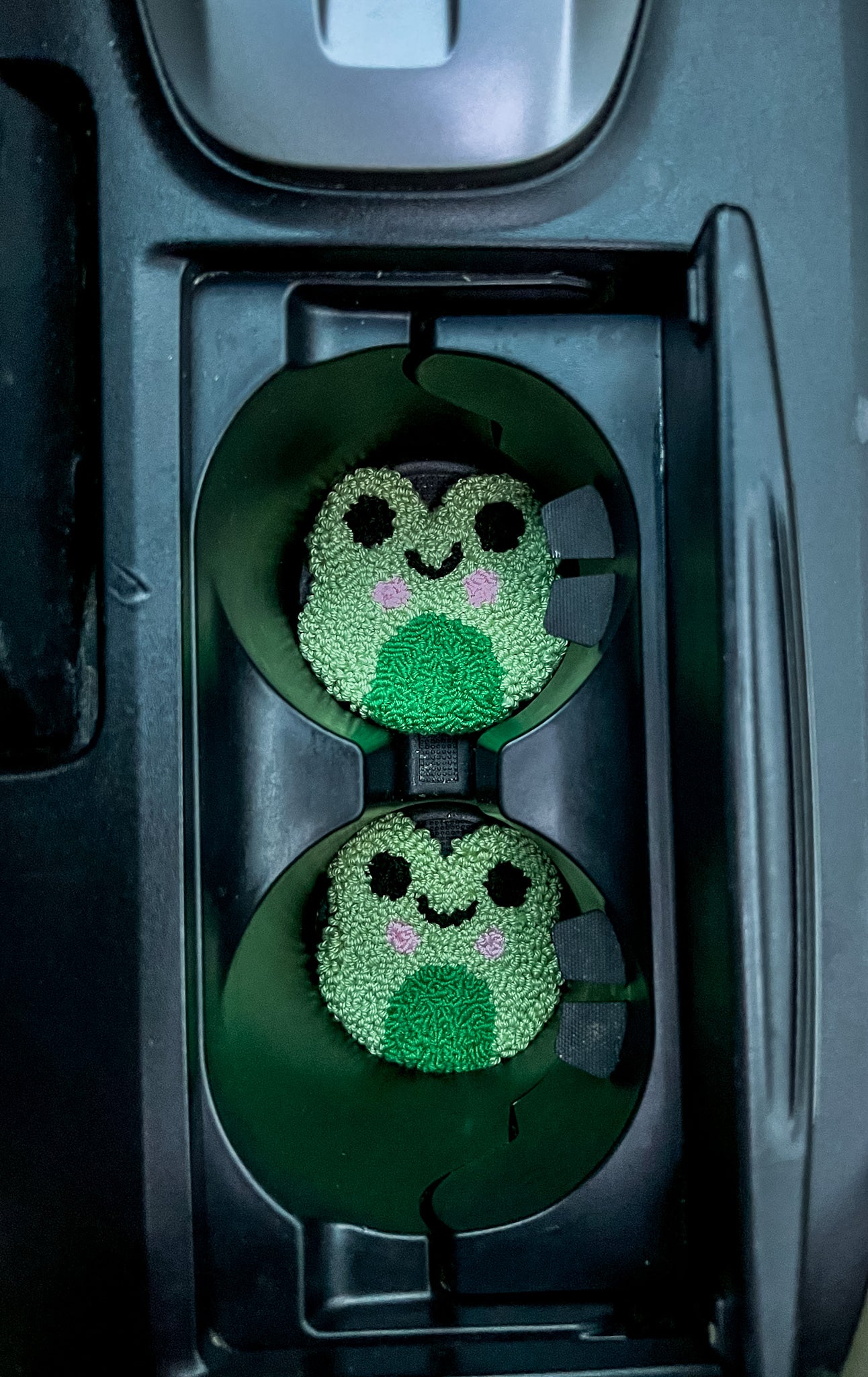 Blushing Frog Car Coaster Set